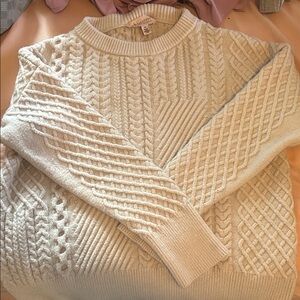 Philosophy Cream Cable Knit Sweater